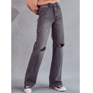 KanCan 90's Flare Jeans In Dark Grey